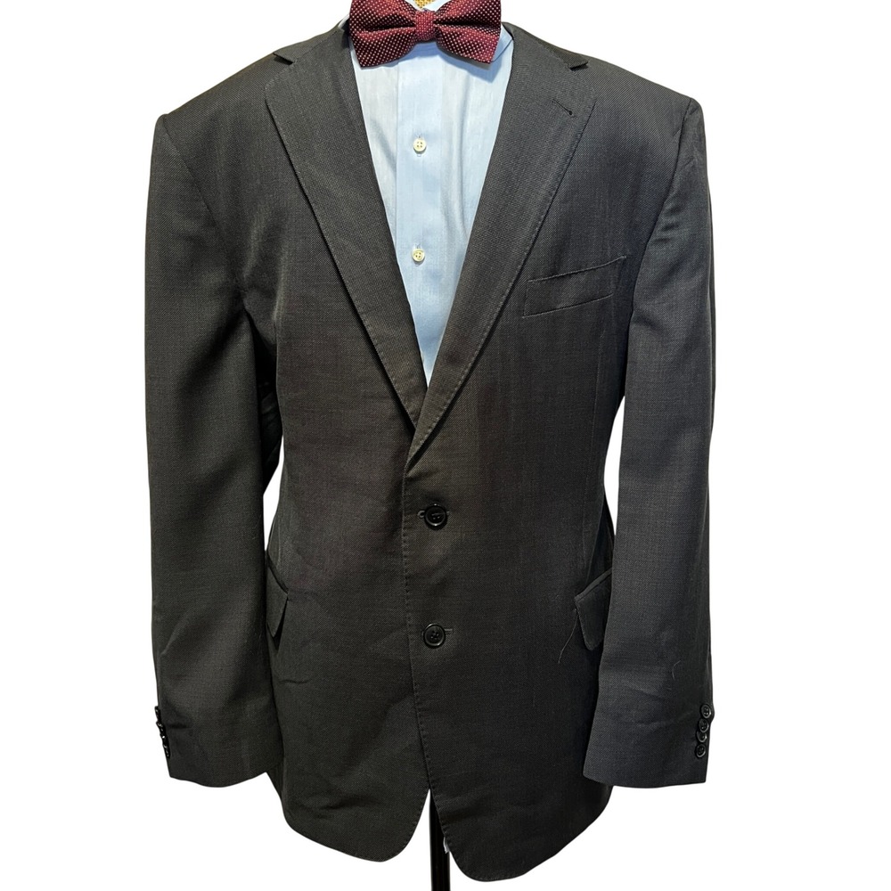 Joseph Abboud Gray Blazer Sport Coat Super 100s Italian Wool Made in USA 46R‎